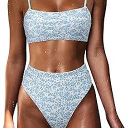 Women's Two Piece High Waisted Strappy Bikini Set Swimsuit-picture-38