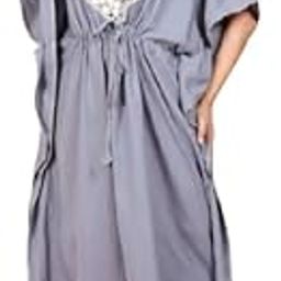 Royal Plum Traditional Hand-Mirror Work Kaftan Maxi-image-28