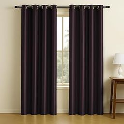 LINENWALAS Long Door Curtains 9 Feet Set of 2 – Thermal Insulation 100% True Blackout Curtains, Black Backing & Fade Resistant Drapes for Living Room, Bedroom (Dark Wine)-image-68