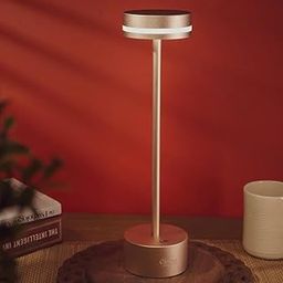 Chronos Lucy Cordless LED Table Lamp - USB Rechargeable Portable Touch Control Dimmable 3 Light Color Tunable Table Lamp for Hotel, Cafe, Restaurant or Home for Bedside, Dining (Rose Gold)-4