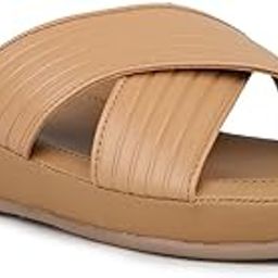 Women Beige Casual Solid Round Heeled Mules-image-3