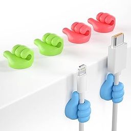 Primwand Self Adhesive Thumb Wall Hooks for Hanging, Cable Organizer Clips, No Punching Key Holder(6 PCS)-31