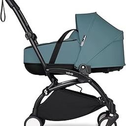BABYZEN YOYO² Black Frame + Aqua Bassinet - Includes Thick Double Mattress, Ventilated Shell & Canopy-21