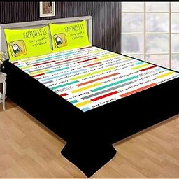 YETLI Velvet Digital Print Kids Favourite Character 1 Double Bedsheet with 2 Pillow Cover (Alphabet Happiness)-image-42