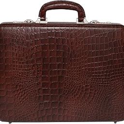 Genuine Leather Briefcase for Men | 15.6 Inch Laptop Compartment | Expandable Office Bag with 3-Digit Combo Lock | Business Organizer Bag for Professionals (Brown)-picture-11