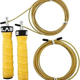Burnlab Pro Performace Skipping Rope - Anti Slip, Adjustable, Ball Bearing Design for Gym, Crossfit, Double Unders, Speed Jumping, Boxing, Cardio and Weight Loss - for Men and Women (Yellow)-picture-24