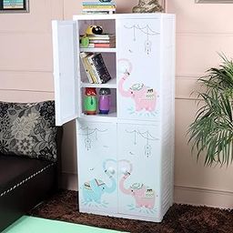 The Tickle Toe Large Plastic Storage Closet for Baby/Kids Room | Multipurpose Organizer Cabinet with Drawers | White | 57L x 38W x 131H cm-19