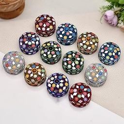 Craftam Aluminum Lakh Sindoor Boxe, Kumkum Box Bharani Wedding Return Gifts (Set of 12), Round-27