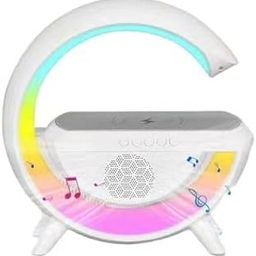 Google Bluetooth Speaker 5W | Table Lamp | Wireless Charger for Mobiles | Lamp with FM Radio | RGB Light | for Bedroom, Office, Restaurant, Birthday Gift | Corporate Gifting-17