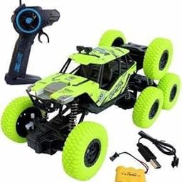 Funtique™ 8 Wheel Rock Crawler RC Car 8 Wheeler Monster Truck Remote Control Car Stunt 1:18 Scale 2.4GHZ 4WD Toys for 5 Years Old Kids Boys (Multicolor) (Green)-picture-14