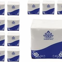 Shrayati Tissue Papers - 1 Ply, 28 x 30 cm, Pack of 12, Super Soft and Highly Absorbent Tissue Paper Napkins, 100 pcs per pack, 100% Biodegradable, Skin-Friendly Tissue Box-image-46