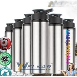 Stainless Steel Water Bottle 950 ml Each Set of 6 Silver | Gym Bottle | Home | Kitchen | Hiking | Treking Bottle | Travel Bottle (P|Design - 946for Home 3673 Kitchen-image-28