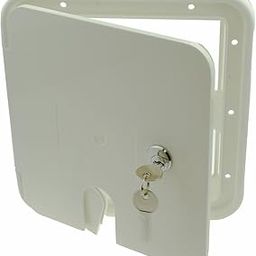 GCD 6" x 6.5" Off White Electric Power Cord Cable Hatch Compartment Lock Keys-image-33