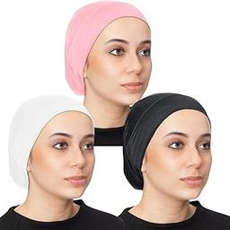 Women Hijab Undercap Hijab Scarf For Muslim Women Under Scarf Hijab Cap Solid Colour Hijab Tube Unisex Stretch Dreadlocks Tube Neck Gaiter & Neck Warmern Bandana-image-63