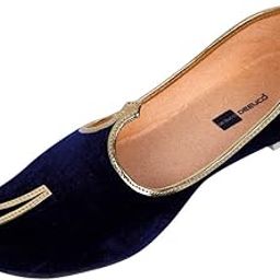 Men's Traditional Velvet Wedding and Sherwani Jutti/Mojari (Dark Blue)-image-42
