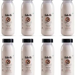 Fidelo Almond Drink | Unsweetened | PP Bottle | Pack of 8 | Free from Gums and Emulsifiers | Lactose Free | Soya Free | Zero cholesterol | No Added Preservatives | 200 ml each-2