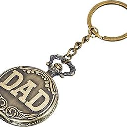 Dad Theme Father's Day Gift Designer Pocket Watch Vintage Clock Metallic Keyring Key Chain-image-35