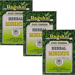 Ragukul Special Khadi Chandan Herbal Mehndi_NO PPD_Pack of 3 (200 Gram)-picture-49