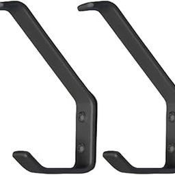 2-Pack Heavy Duty Helmet Holder Wall Mounted Hanging Hooks Perfect For Motorcycle Helmet Storage Rack Hanger Cloths Jacket Bag Coat Gloves Hat Backpacks and Umbrellas (Pack of 2, Black, Metal)-19