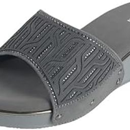 mochi Women Synthetic Leather Wedge Heel Fashion Slide Comfort Sandal-picture-11