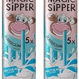Quicks Milk Magic Sipper, Bubblegum Flavour, Vegan, Gluten Free, Nut Free, Each Pack Contain 5 Straw X Pack Of 2 (From UK)-image-3