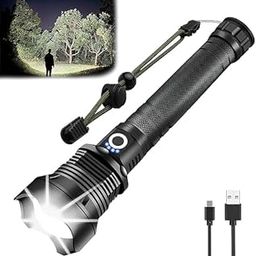 SIGNY High-Power LED Torch Light, USB Rechargeable, Adjustable Beam, 990000 Lumens |Portable Emergency Torchlight | Ideal for Camping Black-19