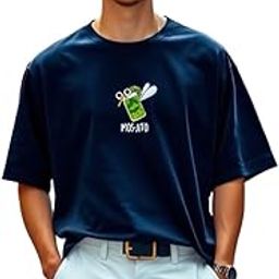 Men Oversized Printed Round Neck Cotton Blend T-Shirt-image-94