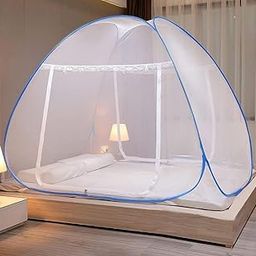 Premium Generic Mosquito Net for Double Size Bed | Foldable Machardani Double Bed | Polyester 30GSM Strong Net | PVC Coated Steel Wire – Flexible, Durable & Long-Lasting (White)-17