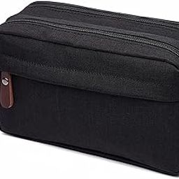 Toiletry Bag For Men And Women Portable Travel Shaving Dopp Kit Water-Resistant Cosmetic Bag Travel Organizer Storage For Accessories (Black), 10 CM Large-image-9