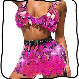 Festival Body Chain Sequins Tassel Skirt Set Sexy Summer Beach Bikini Bra Body Jewelry for Women and Girls-image-52