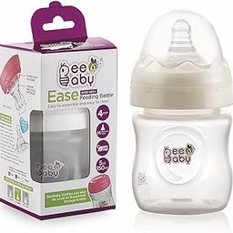 BeeBaby Ease Wide Neck Baby Feeding Bottle with Anti-Colic Soft Silicone Nipple. 100% BPA Free (White, 150 ml)-picture-29