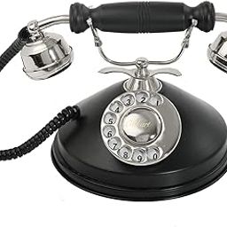 Vintage Collection Silver and Black landline Decorative Dummy Telephone-23