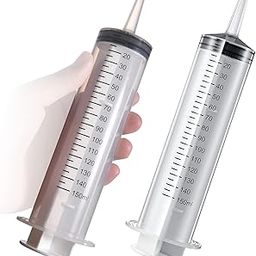 2 Pack Large Syringes, Large Plastic Garden Industrial Syringes for Scientific Labs, Measuring, Watering, Refilling, Filtration Multiple Uses (150 ML)-image-33