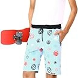 URBANBOYSCLUB - UB CLUB Boys Regular Fit Spandex Lycra Printed Shorts – Comfortable Casual Wear with Dual Side Zipper Pockets-image-89