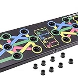 AGARO 3921 Push-Up-Board, 9 in 1 Body Building Push Up Rack Board, Foldable, Fitness Equipment For Home, Chest Muscle, Arm Muscle, Multi-Function Push-Ups, Carbon Fiber, Multi-colour, For Men/Women-18