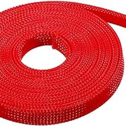 uxcell PET Expandable Braided Sleeving, 3/8-inch 10ft Braided Cable Sleeve, Red-picture-17
