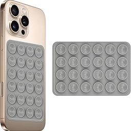 amazon basics Suction Phone Case Anti-Slip Silicone Multipurpose Hands-Free Sticky Pads for Phone Case Mount for Selfies Videos Mirror Shower Car Dashboard - Gray (1 Piece)-18
