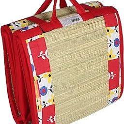 CRAFT OF INDIA Cushion Sleeping Mat Happy Sleeping River Grass Foldable Mat Easy Hand wash 4fitX6fit-image-45