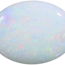 10 Carat Opal Stone Safed Dudhiya Pathar for Men Women 10.50 Ratti Australian White Fire Opal Gemstone ओपल स्टोन Oval shape Multifires Shining Ratan-image-1