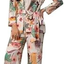 Women's Floral Print Three Piece Co-ord Set, Camisole with Jacket and Pants, White and Multicolour-5