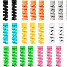 HUMBLE® Spiral Charger Cable Protector Data Cable Saver Charging Cord Protective Cable Cover (25 Pieces)-21