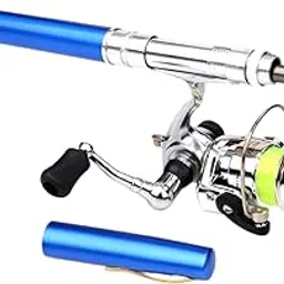 bnf Bnf® Mini Fishing Rod and Reel Pocket for Travel Saltwater Freshwater Ice Fishing Blue|Sporting Goods-picture-26
