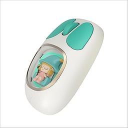 FINGERS CuteClicks WB4 Wireless Mouse - Adorable Design, 3-in-1 (USB + Bluetooth + Rechargeable), RGB Lights, 1200 DPI, Ambidextrous, Silent Clicks, 25-Day Battery (Happy White + Teal)-15