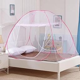 Wildmaker SleepSafe-Mosquito Net for Double Bed | King Size Foldable | Polyester 30GSM Strong Net | PVC Coated Corrosion Resistant Steel Wire | Strong Durable and Comfortable-17