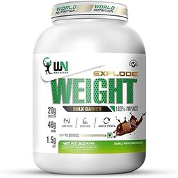 World Nutrition Explode Weight Bulk Gainer | High-Calorie Mass Gainer | 20g Protein, 46g Carbs, BCAAs, Creatine, Vitamins & Minerals | Strength, Size & Recovery Support | Double Rich Chocolate 3Kg-image-12