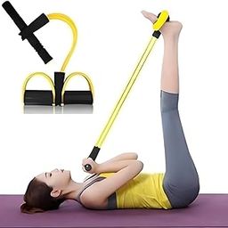 4-Tube Resistance Band Pedal Puller for Leg and Stomach Exercise | Yoga and Home Gym Equipment for Men and Women | Stretching Band, Stirrup Puller, Exercise Rope Pull Reducer (Multy Color)-image-53
