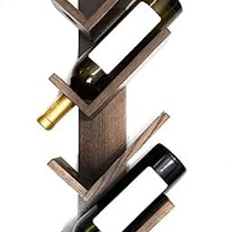 Md Decor Elegant Wall-Mounted Wine Rack - 4 Bottle Holder and Glass Shelf for Home Bars, Stylish Wooden Wine Display, Perfect for Kitchens, Dining Rooms, and Living Spaces-0