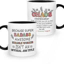 FUNKYFINDS Black & White Ceramic Chaos Coordinator Mug 330 ml Funny Thank You Gifts for Women, Men, Boss, Coworker, Manager, Colleague, Best Coffee Mug Gift for Thank You, Birthday, Promotion-image-30