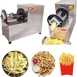 SWADESI KRAFTS Stainless Steel Electric French Fries Cutter Machine with 0.5hp Motor Capacity 200-250kg/Hr (Cutting Blade -7mm or 10mm) A2-image-4