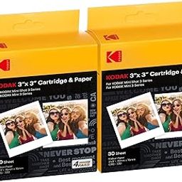 KODAK 4PASS Film Cartridge (3x3 inches) for KODAK Mini 3 Retro and Mini Shot 3 Retro, 60 Sheets-24